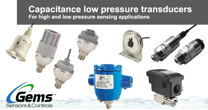 Capacitance low pressure transducers, Gems