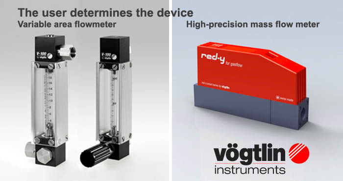 Variable area flowmeter or high-precision mass flow meter